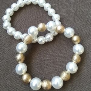 2 Pearl Beaded Bracelets